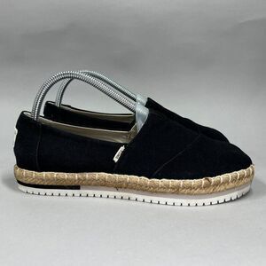 Toms‎ Women's Size 8 Alpargata Platform Espadrille Black Canvas Flats